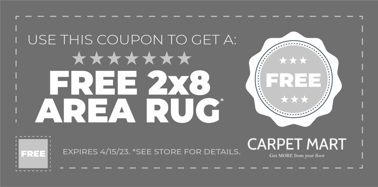Use this coupon to get a free 2x8 area rug | Carpet Mart